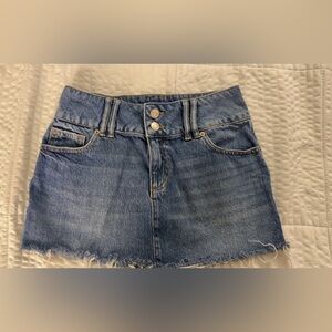 Garage Blue Denim Skirt with Double Button Detail